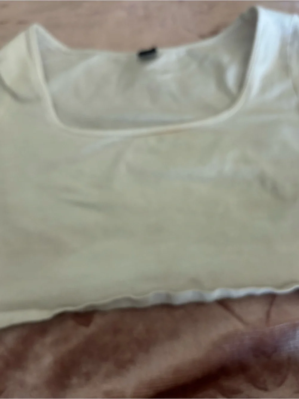 SHEIN Scoop Neck Short Sleeve Tee - Cream